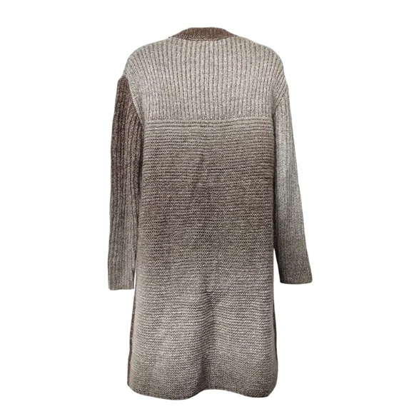 Maglia Women's Brown Chunky Knit Long Sleeve Round Neck Sweater Dress Size XL - Picture 3 of 10